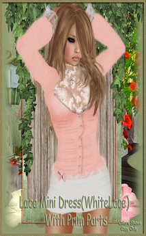 Second Life Marketplace - 6 Fatpack-Lace Mini Dress-White Lace